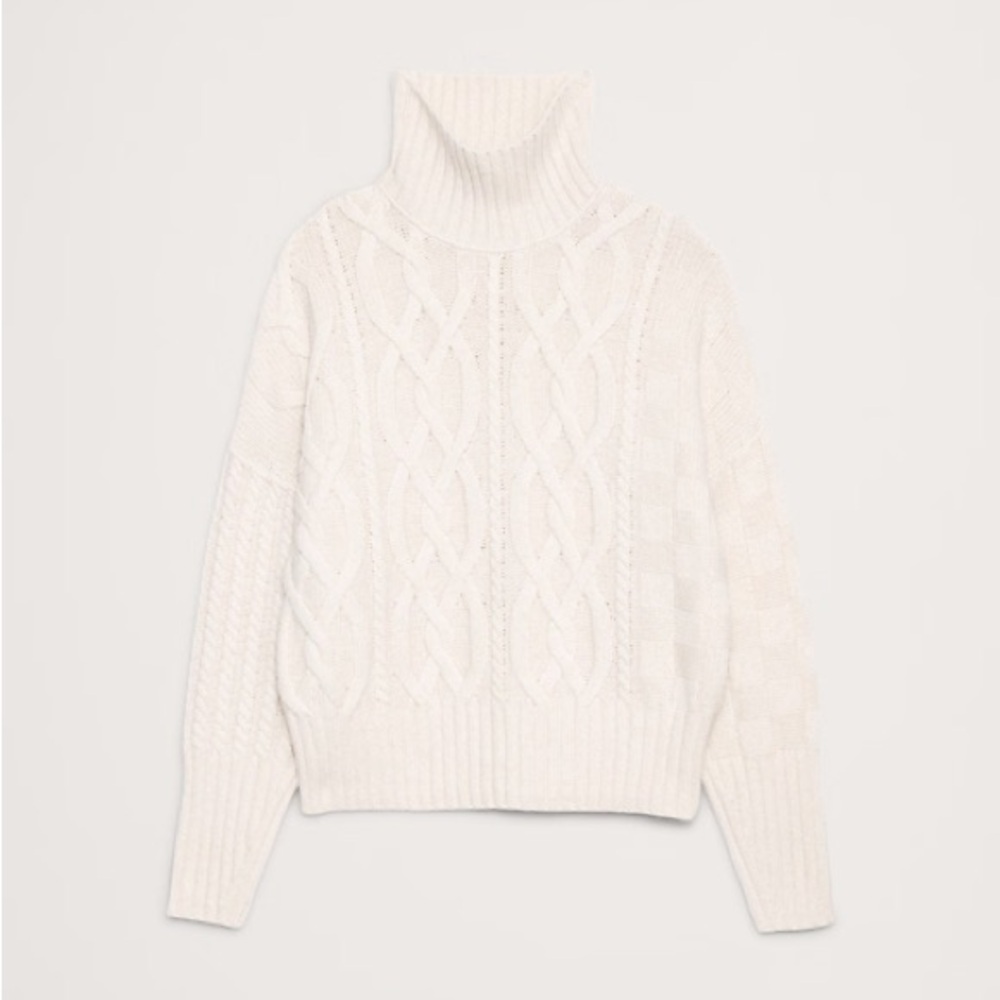 Banana republic - ITALIAN MERINO-BLEND MIXED-STITCH SWEATER